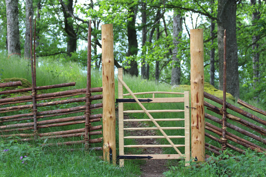 Gate and a burial mound 
